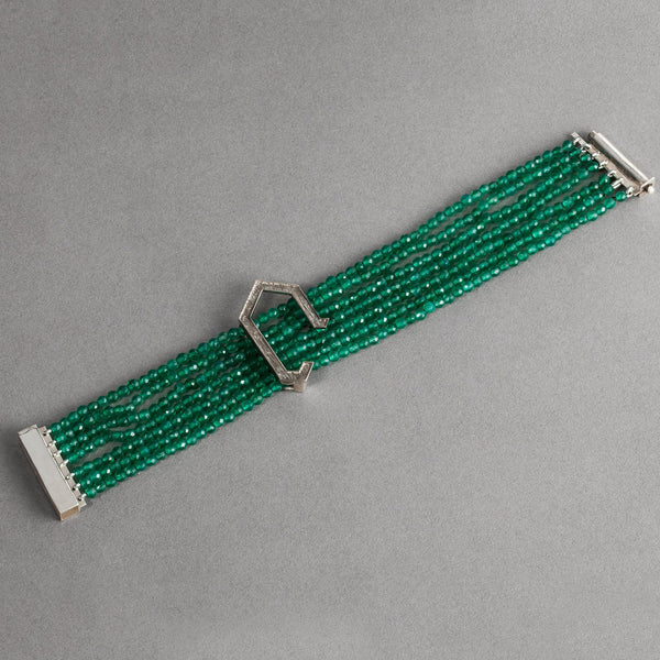 Infinity Green Agate Bracelet