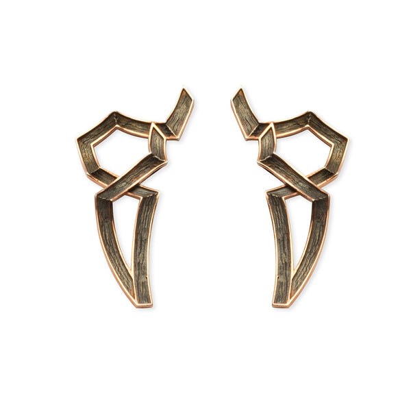 Extension Earring - Rhodium And Rose Gold Plated