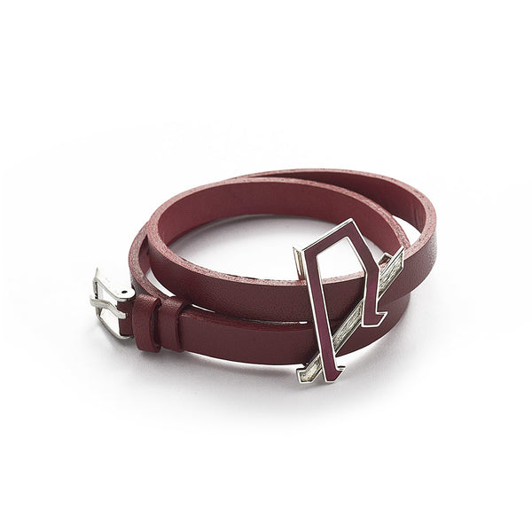 Intersection Leather Bracelet - Red
